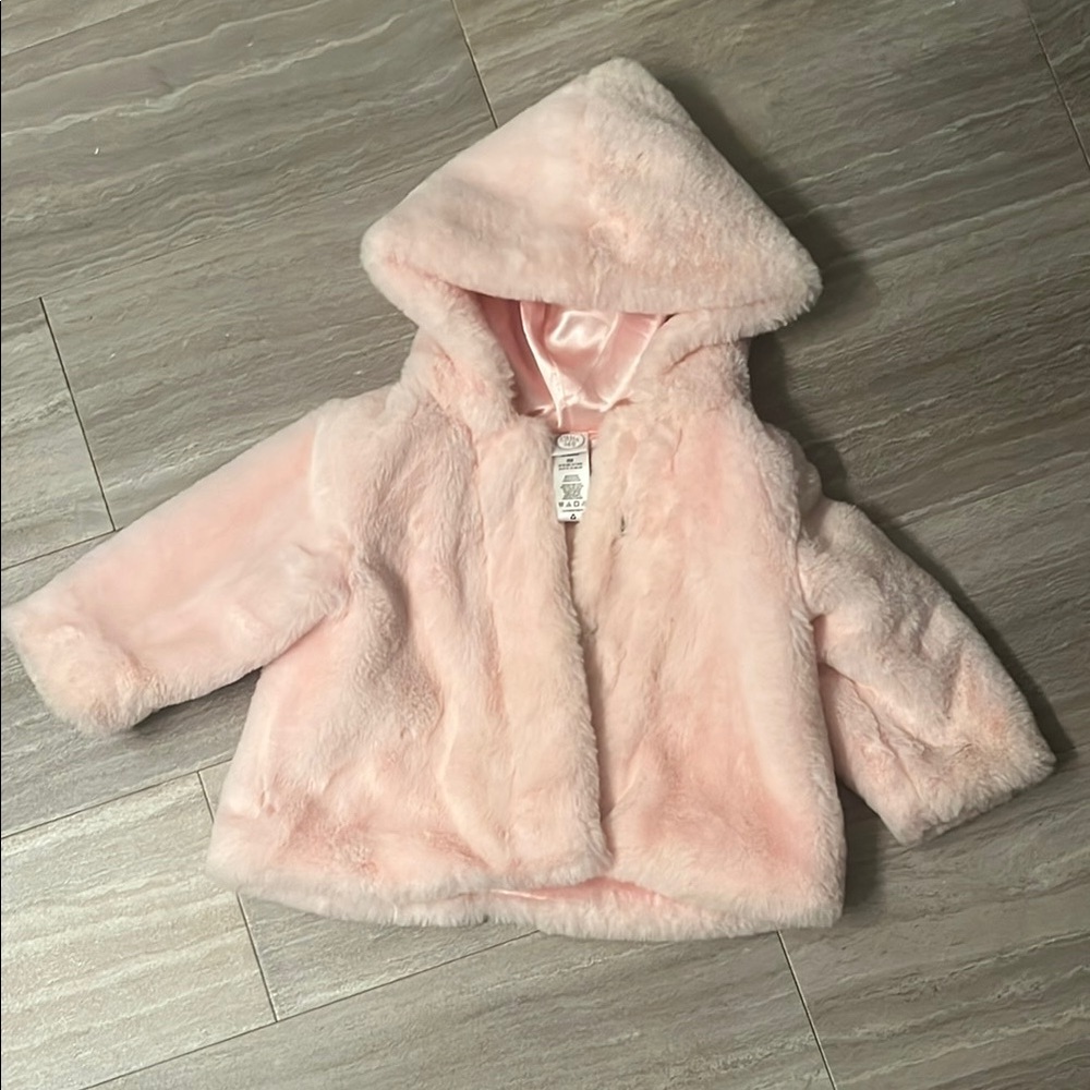 Cozy Baby Pink Faux Fur Infant Coat
